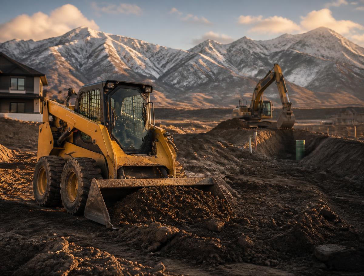 Representative image of a skid steer grading a lot